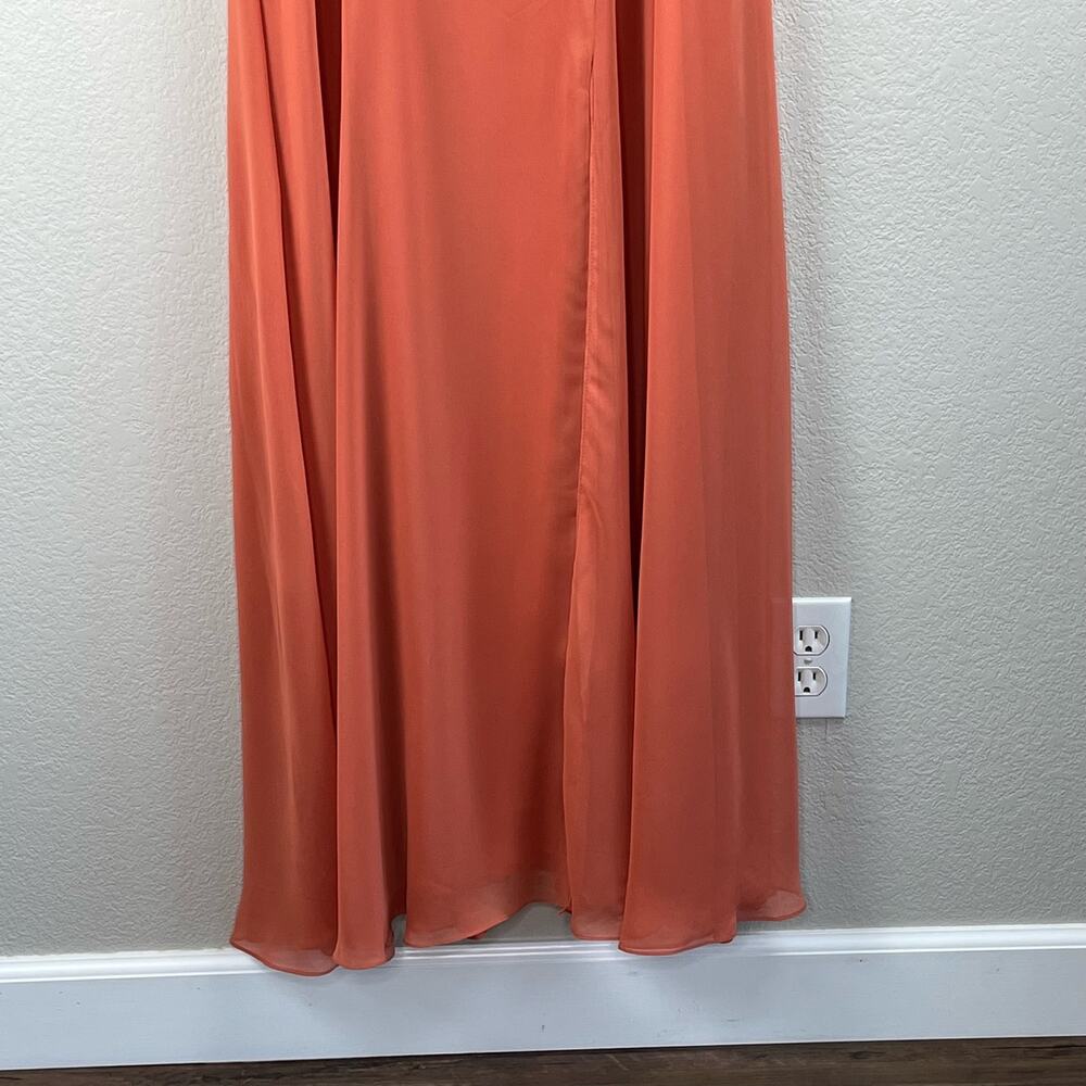 After Six Terracotta Off Shoulder Basque Neck Maxi Dress Evening Gown 8 NWT - Picture 8 of 15